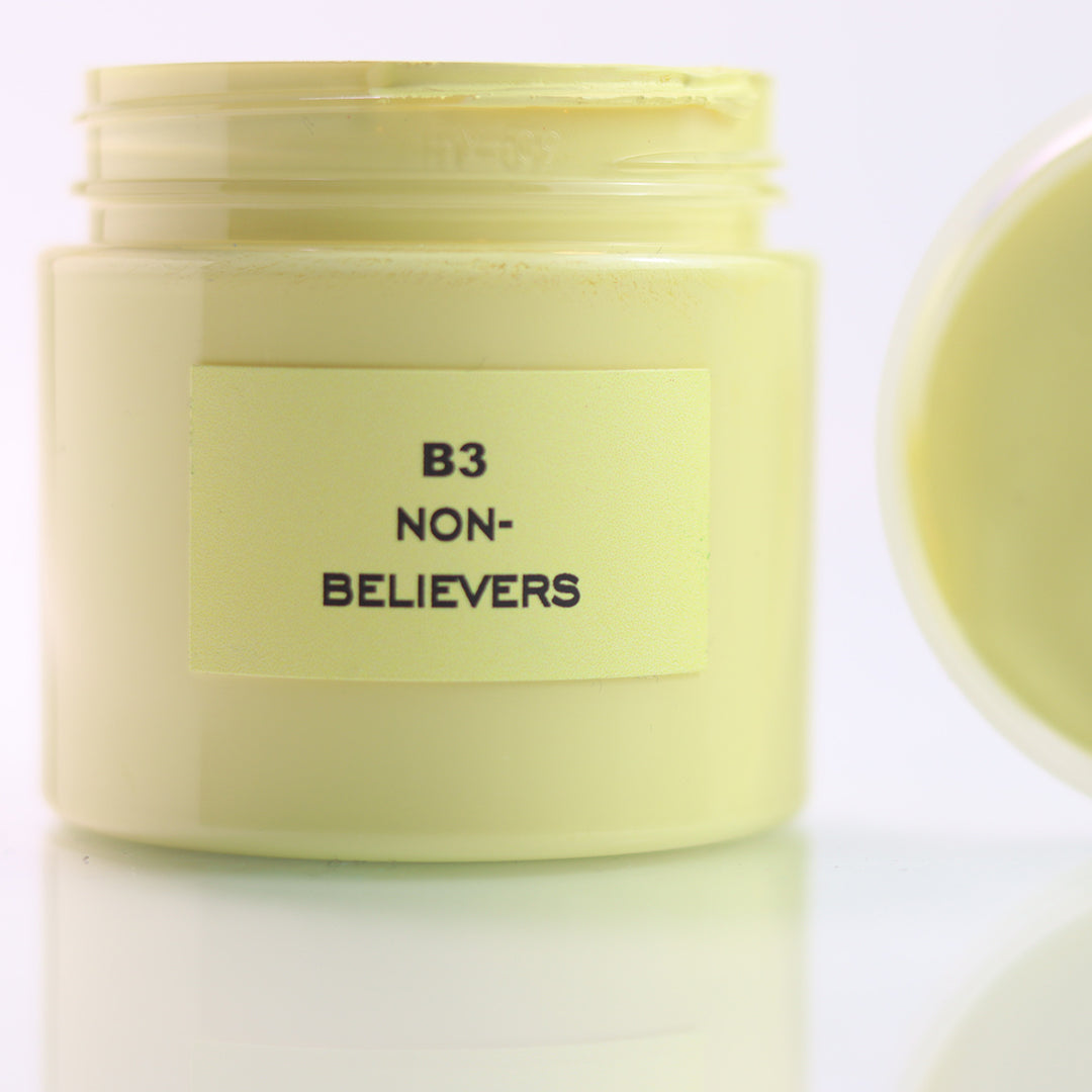 B3 NON-BELIEVER 60ml pot Artist acrylic colour HEX FFFA96