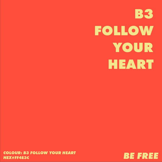 B3 FOLLOW YOUR HEART Artist acrylic colour HEX FF4E3C